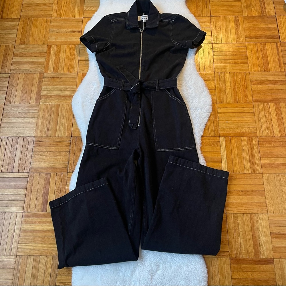 REFORMATION Cassidy Corduroy Jumpsuit Black - Picture 2 of 12